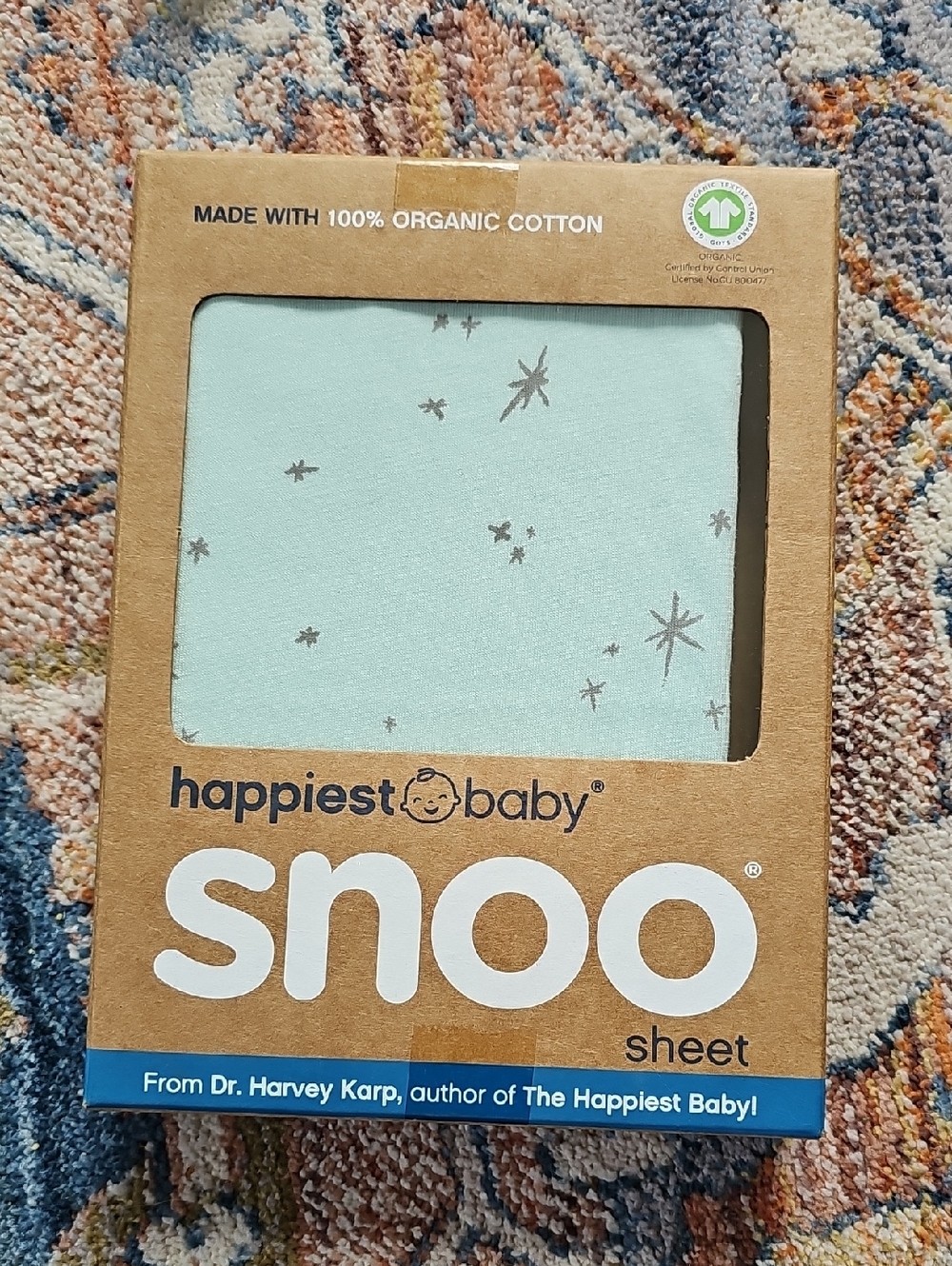 Happiest Baby Snoo Organic Cotton Sheet – Mint Star Print
